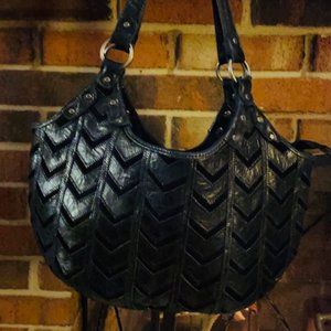 The Sak Black Leather Shoulder Purse